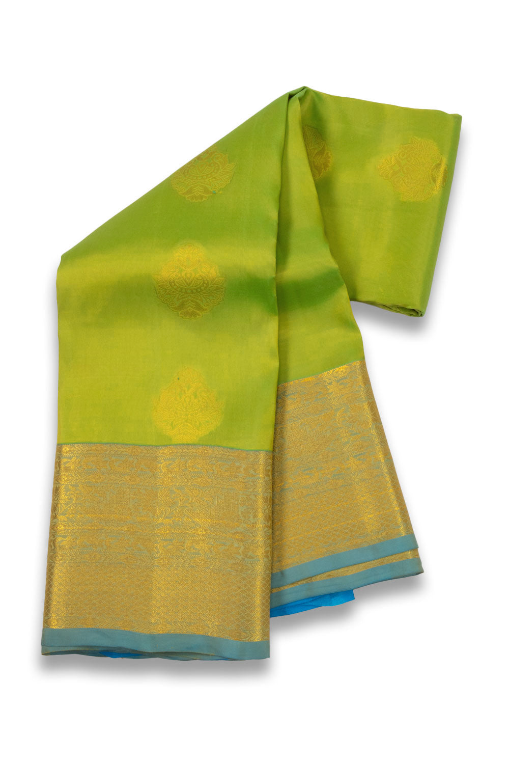 Green Handloom Kanjivaram Silk Saree 10073829