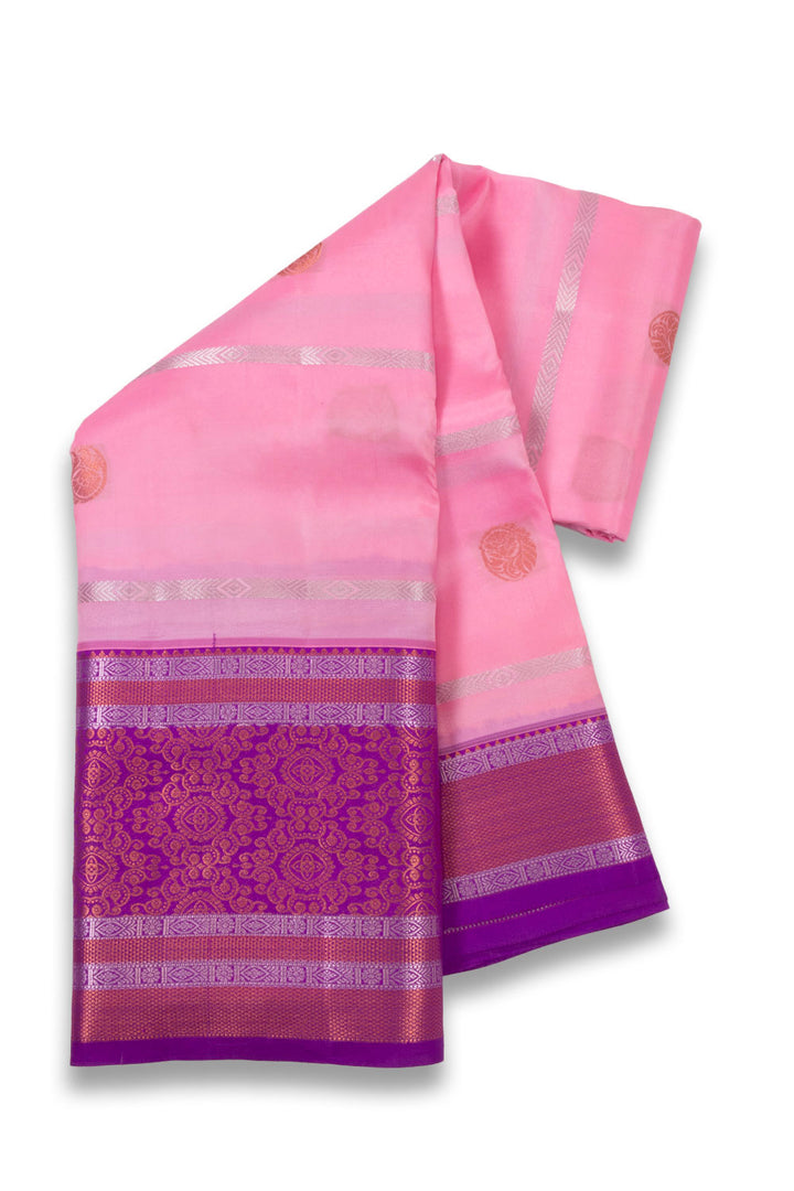 Pink Handloom Kanjivaram Silk Saree 10073830