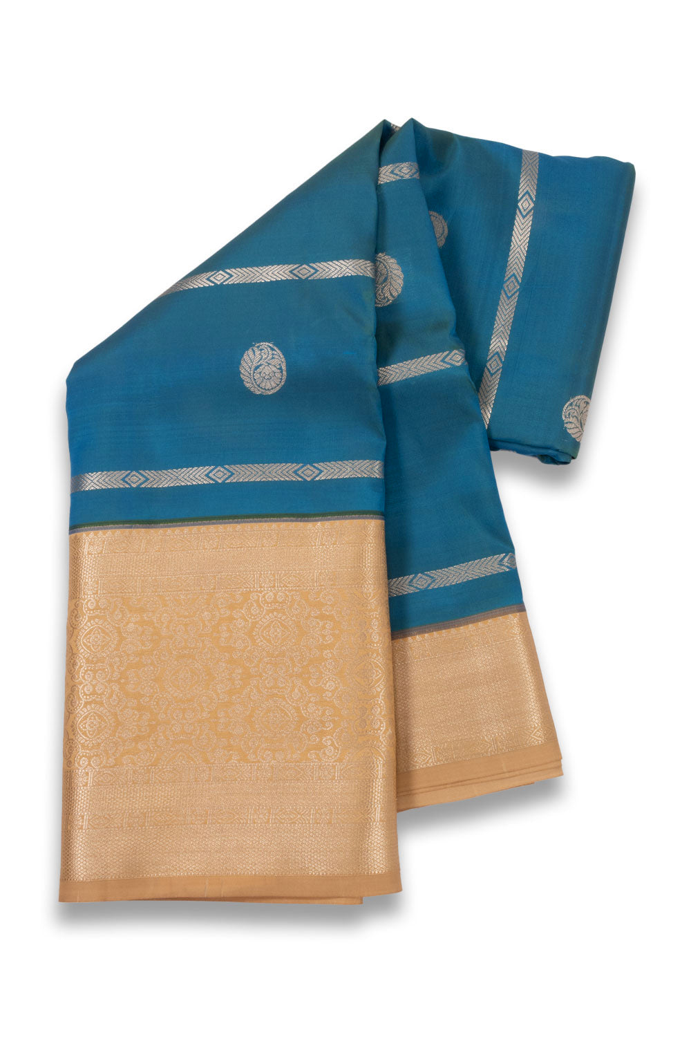 Blue Handloom Kanjivaram Silk Saree 10073832