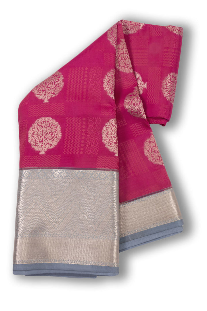 Pink Handloom Kanjivaram Silk Saree 10073835