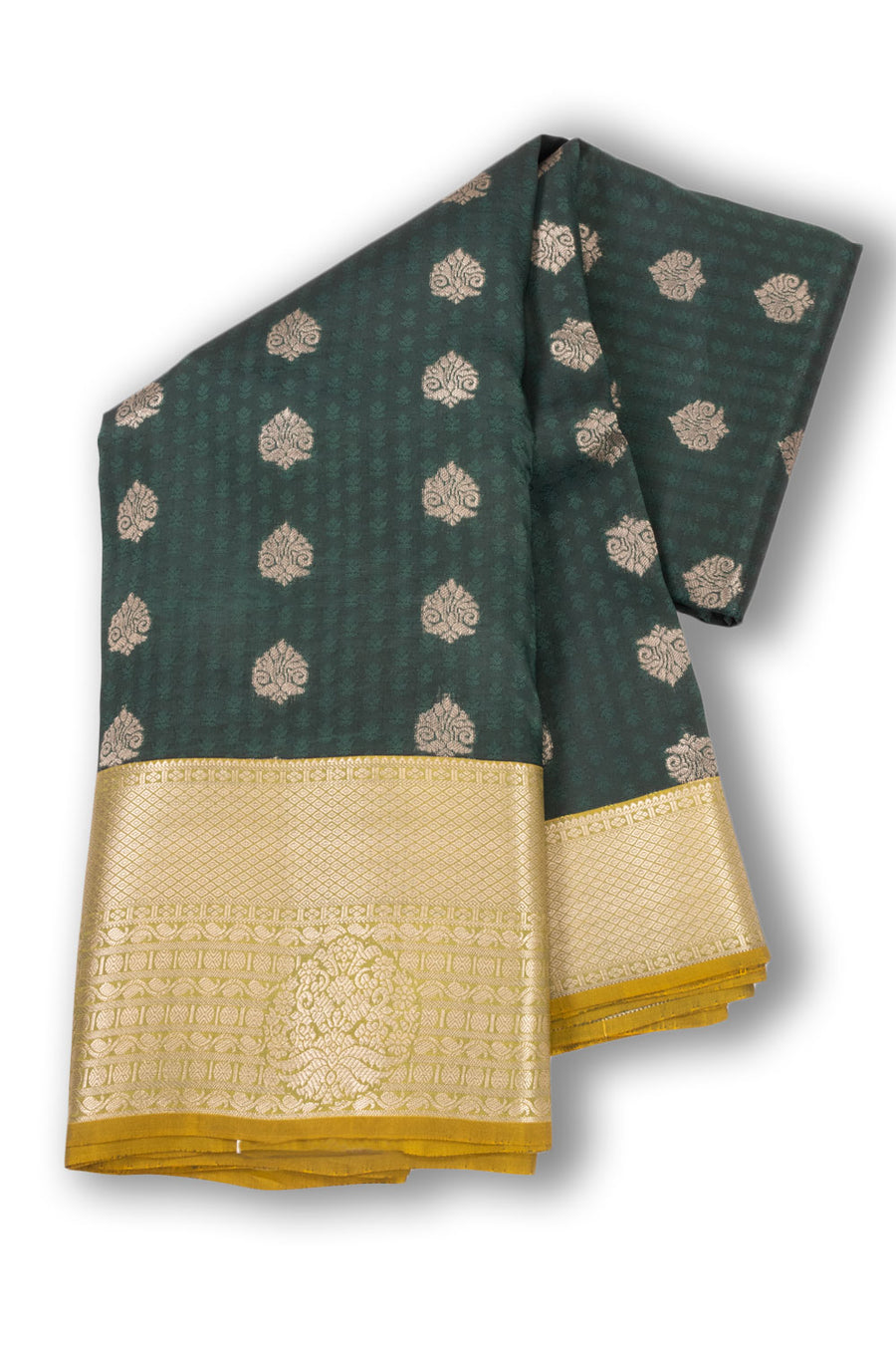 Green Handloom Kanjivaram Silk Saree 10073836