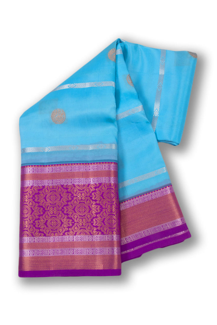 Blue Handloom Kanjivaram Silk Saree 10073837