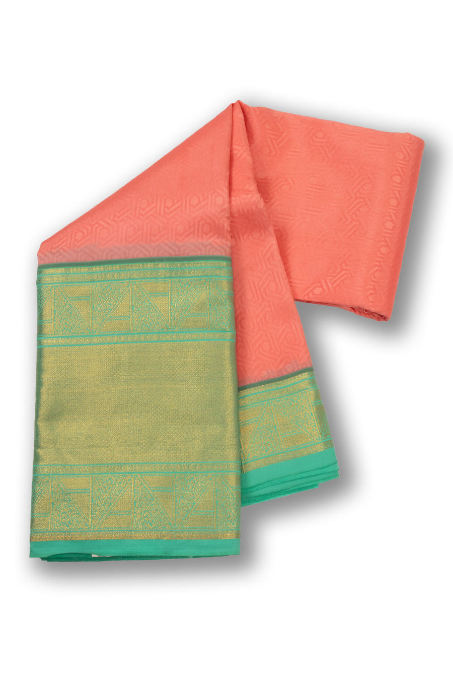 Peach Handloom Kanjivaram Silk Saree 10073838