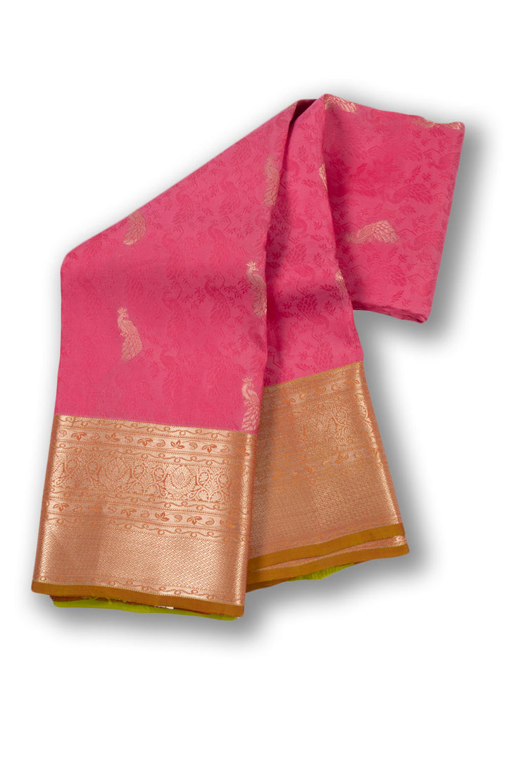 Pink Handloom Kanjivaram Silk Saree 10073841