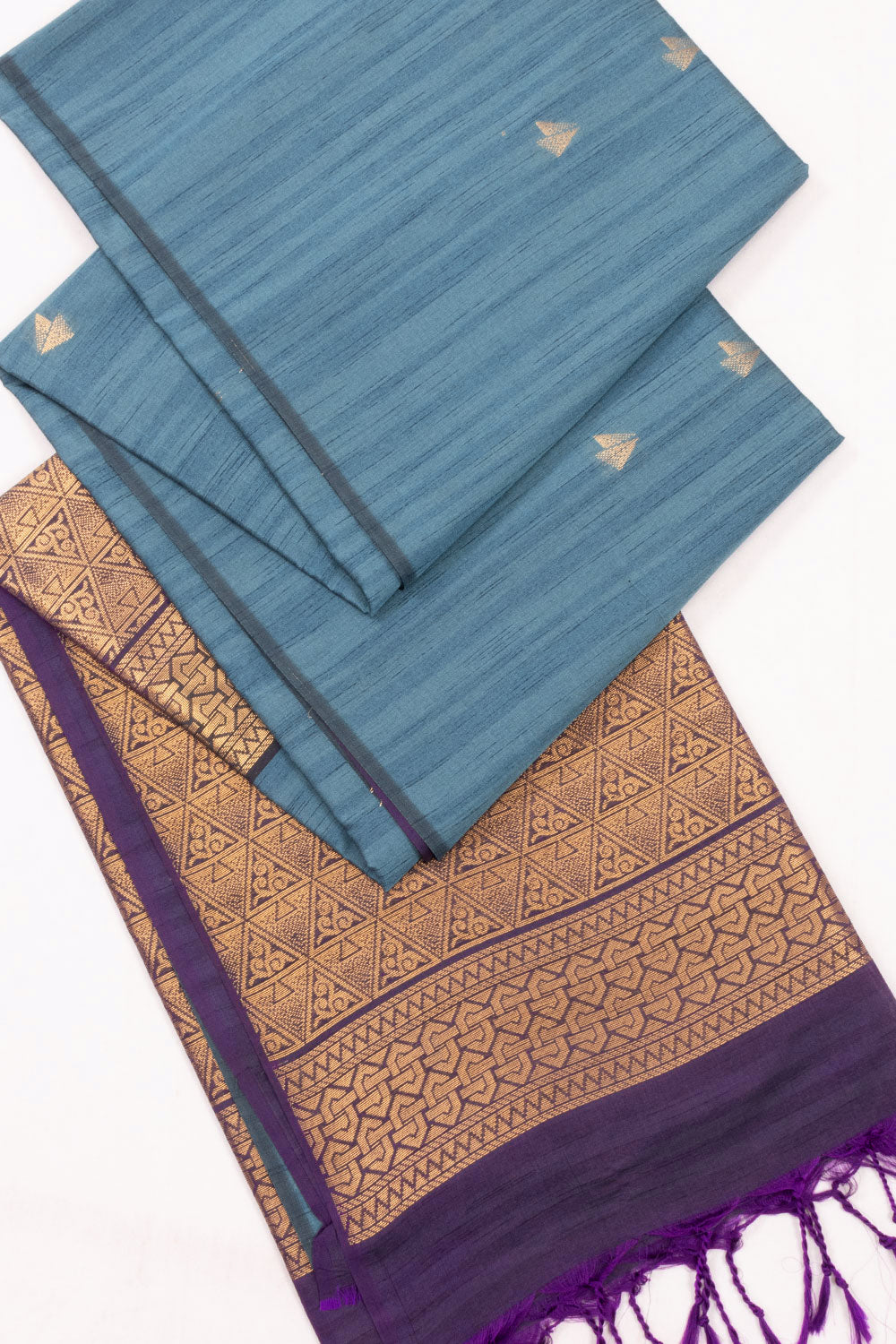 Blue Jute Weave Kanjivaram Silk Saree 10073848