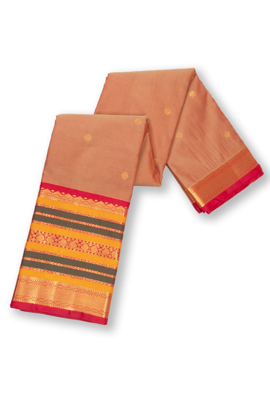 Dual Tone Brown Kanjivaram Silk Saree with Contrast Pallu 10073870