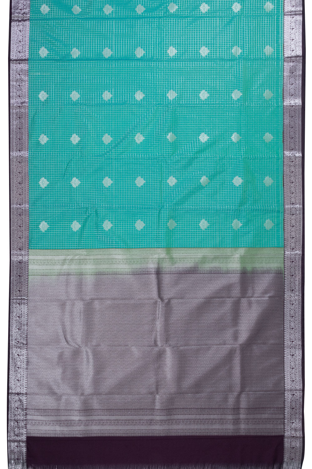 Green Kanjivaram Silk Saree with Contrast Pallu 10073878