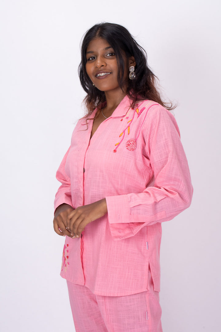 Pink Handcrafted Cotton Co-order Set 10071232