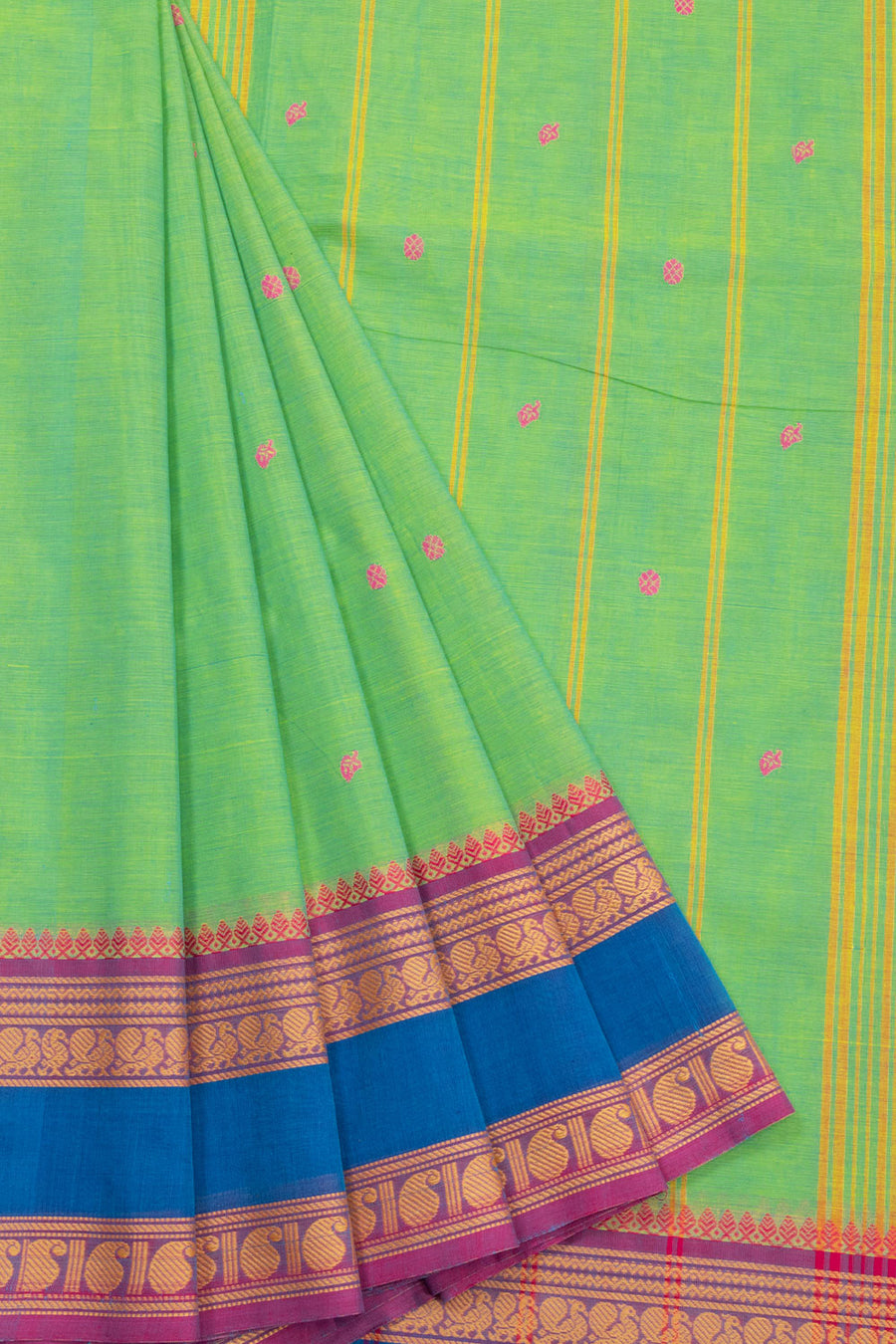 Green Handloom Kanchi Cotton Saree