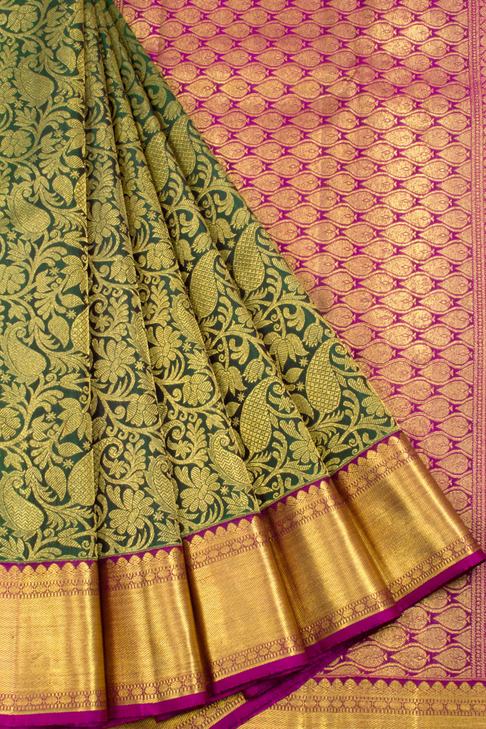 Wonderful Dark Sienna Kanchipuram Silk Saree – WeaversIndia