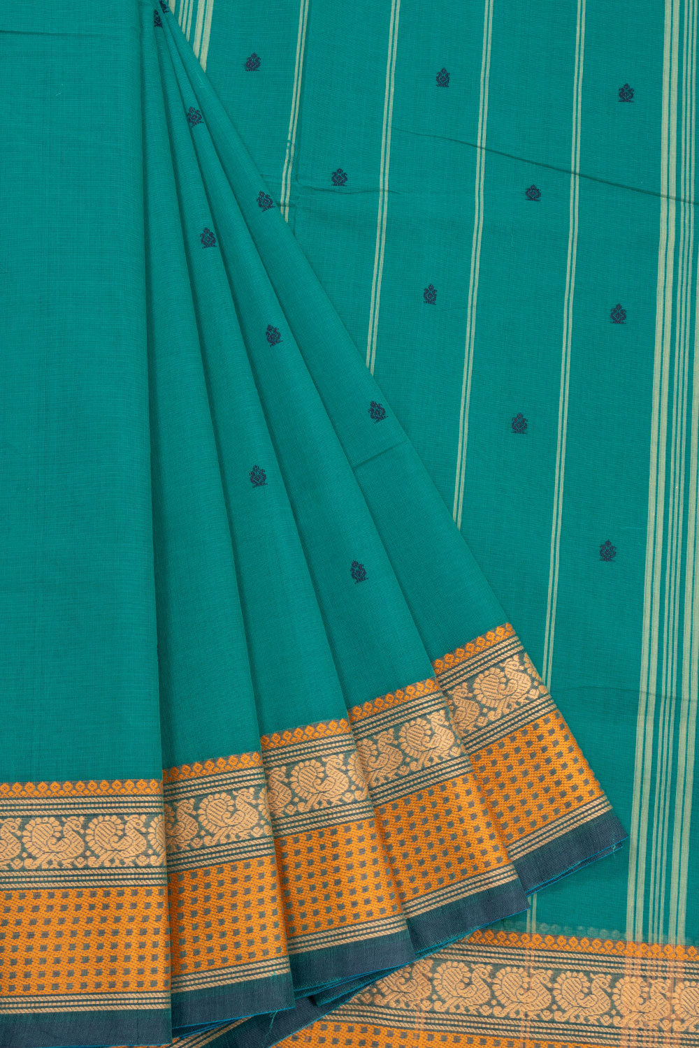 Blue Handloom Kanchi Cotton Saree