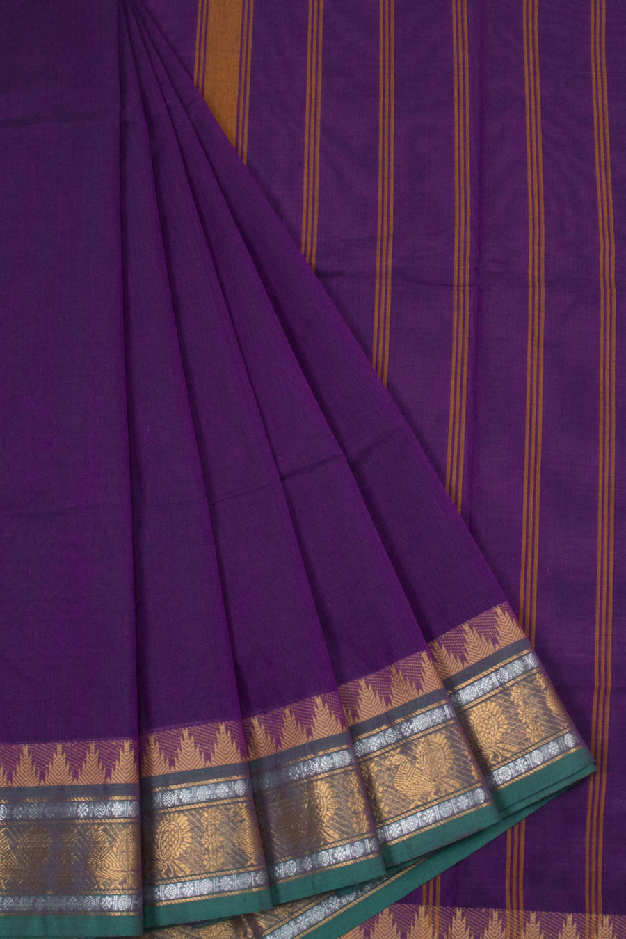 Violet Handloom Chettinad Cotton Saree - Avishya