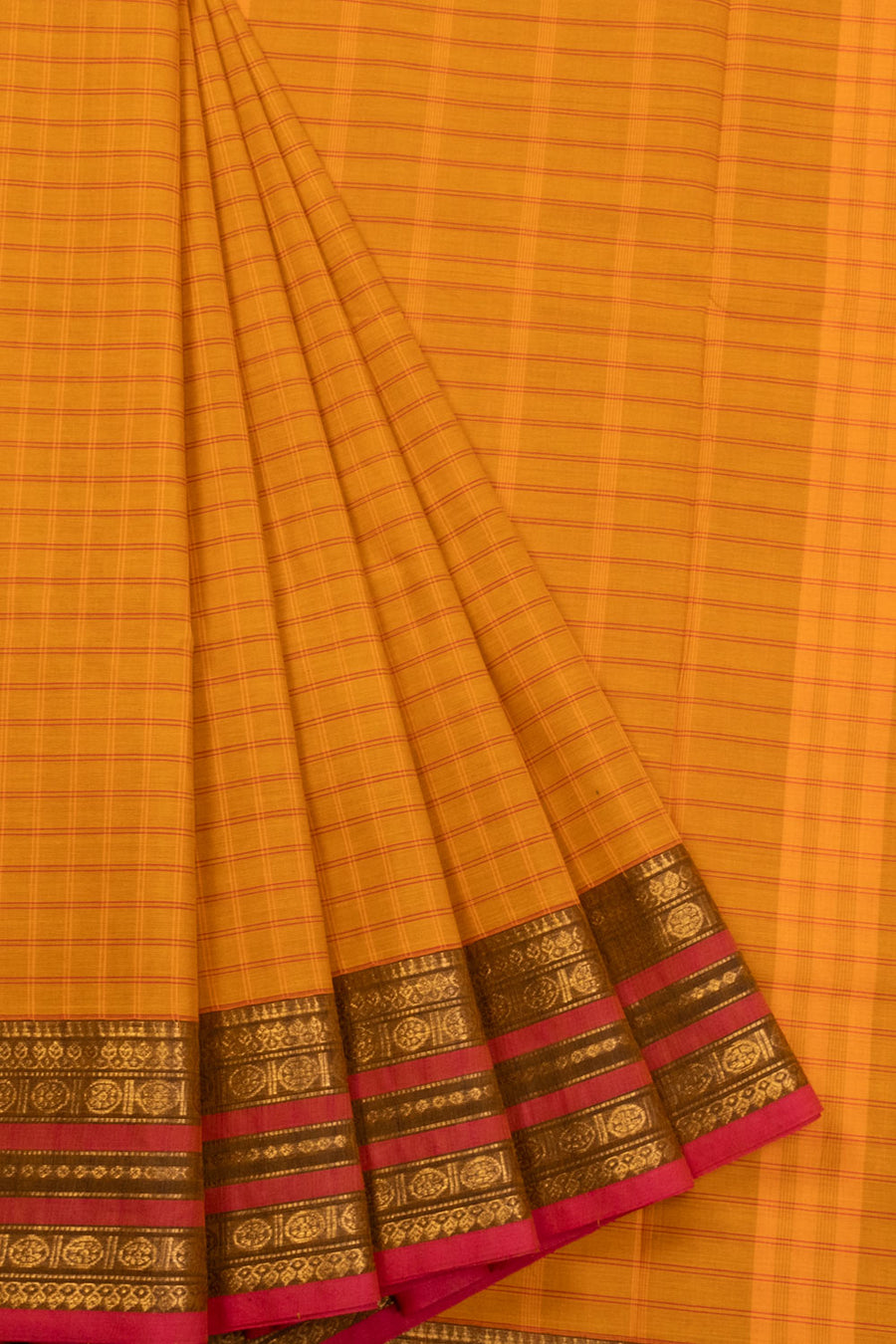 Yellow Handloom Kanchi Cotton Saree