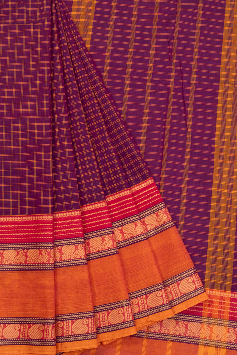 Violet Handloom Kanchi Cotton Saree