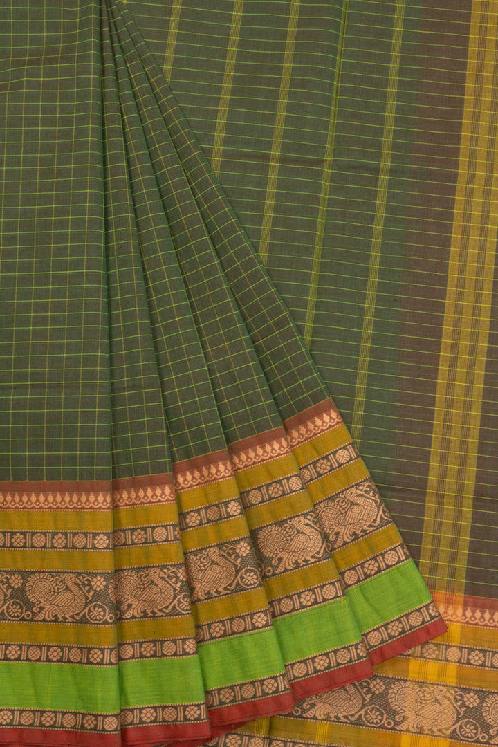 Green Handloom Kanchi Cotton Saree