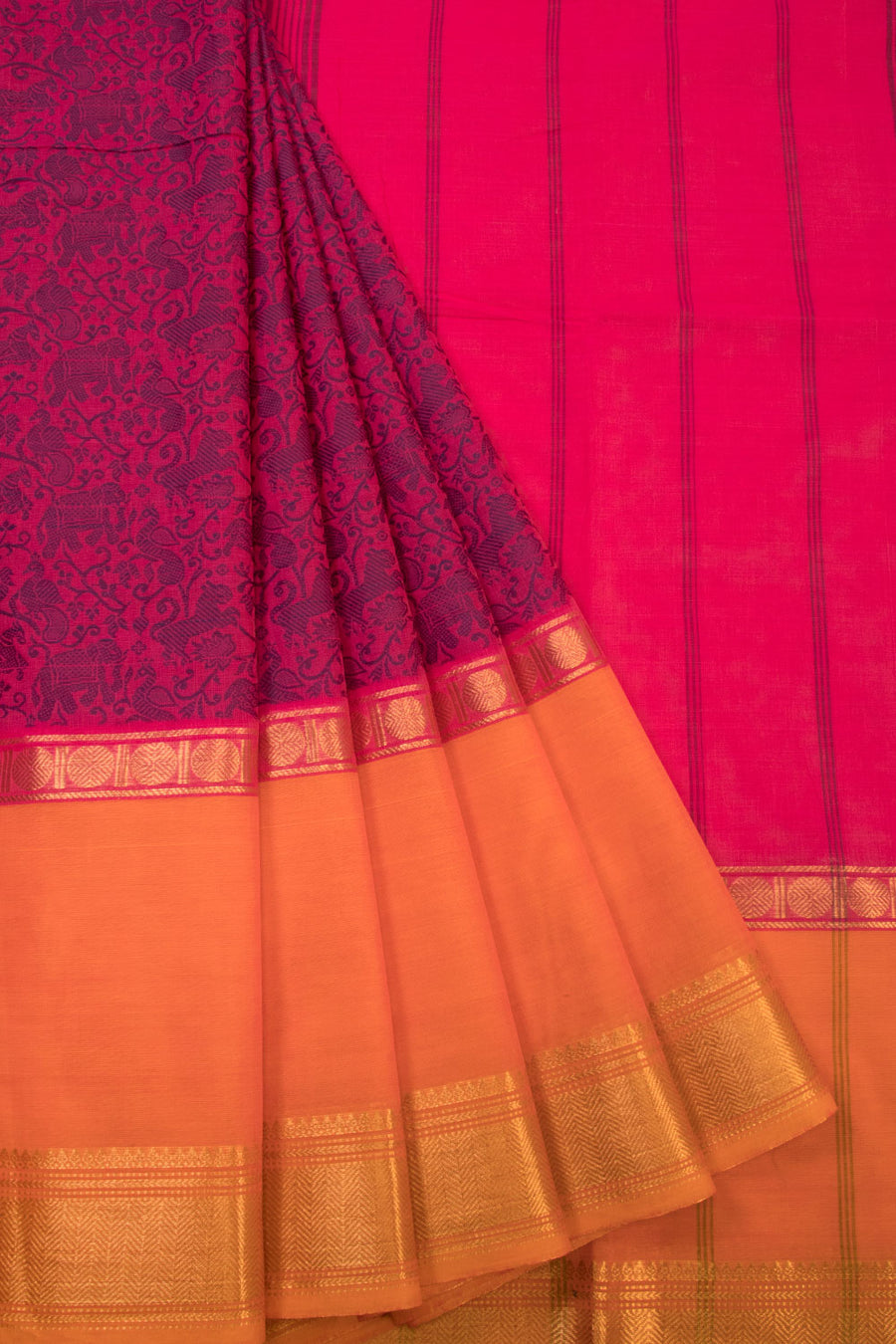 Pink Handloom Kanchi Cotton Saree