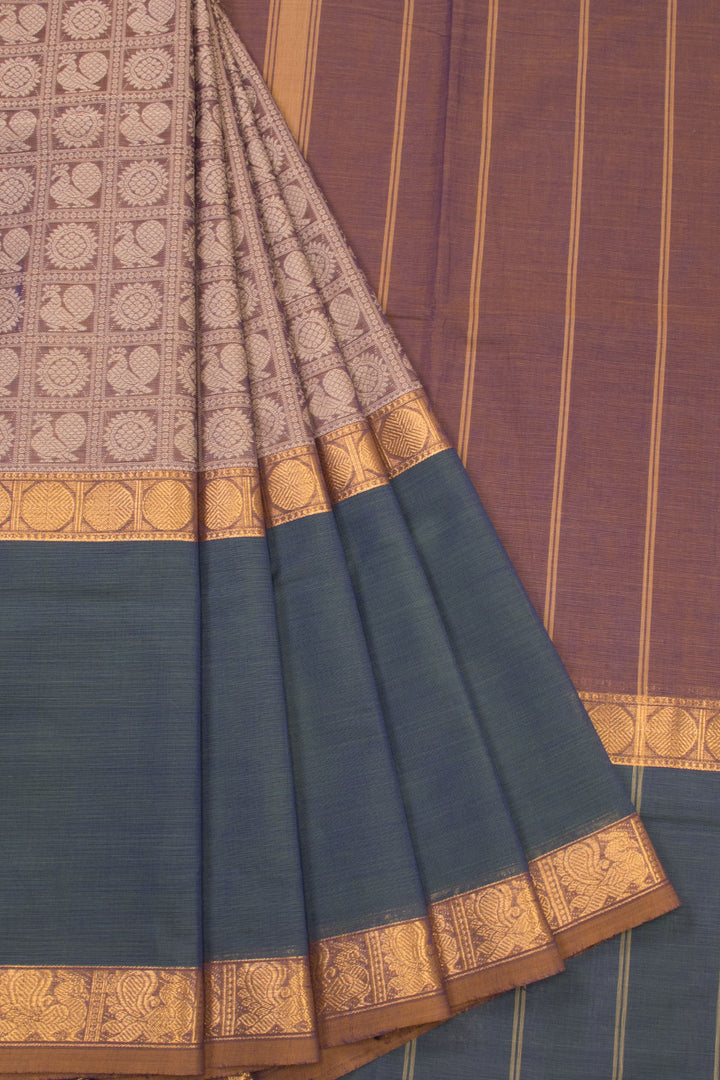 Brown Handloom Kanchi Cotton Saree