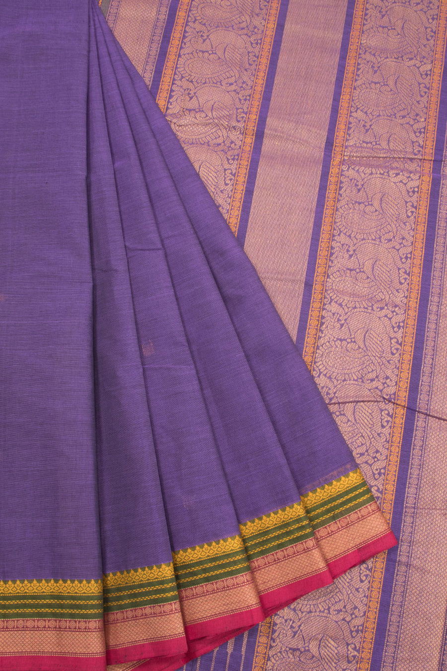 Violet Handloom Kanchi Cotton Saree