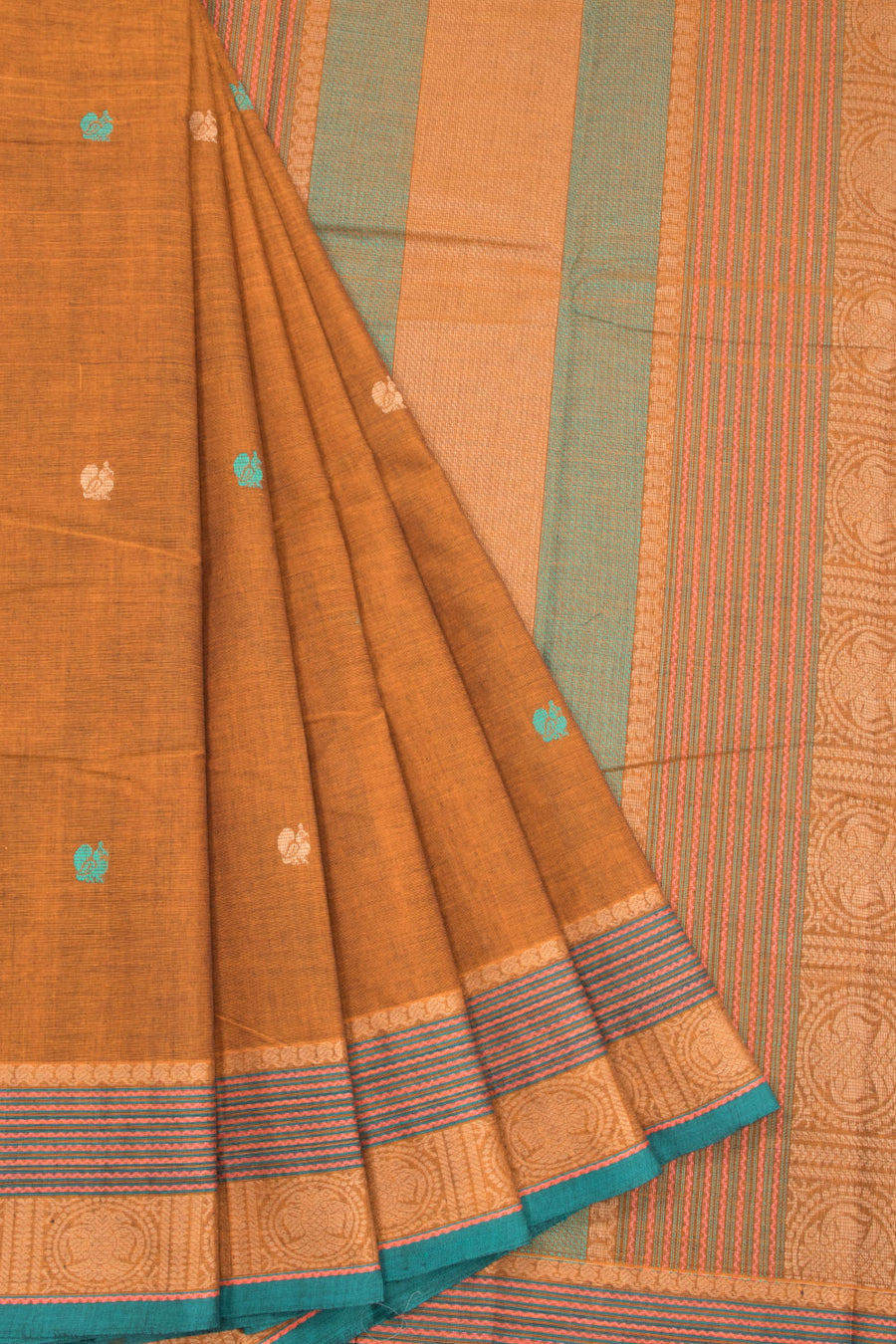 Brown Handloom Kanchi Cotton Saree