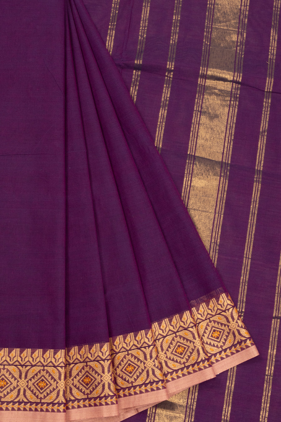 Violet Handloom Kanchi Cotton Saree