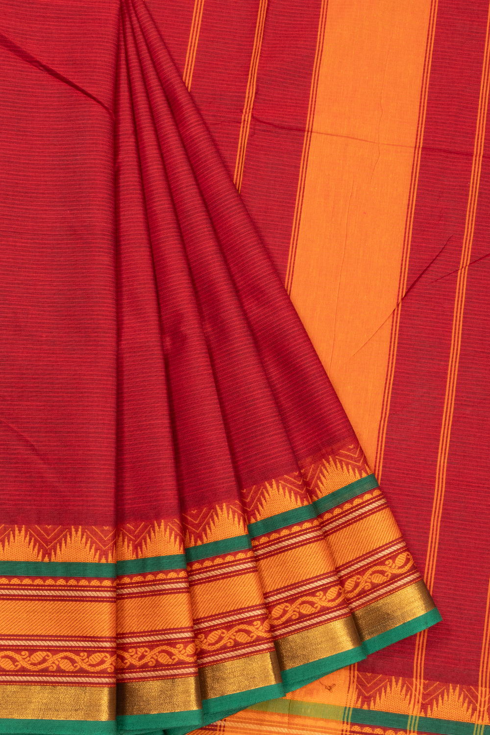 Maroon Handloom Kanchi Cotton Saree