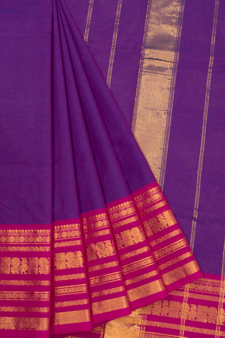 Violet Handloom Kanchi Cotton Saree