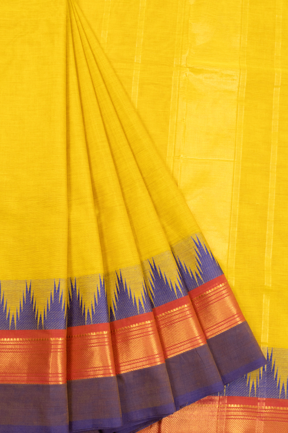 Yellow Handloom Kanchi Cotton Saree