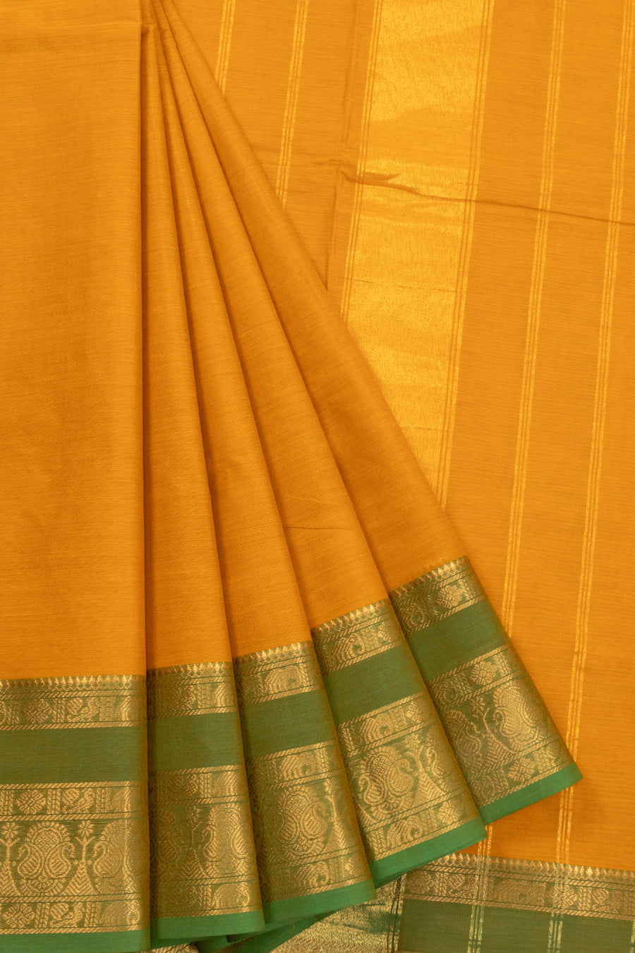 Orange Handloom Kanchi Cotton Saree