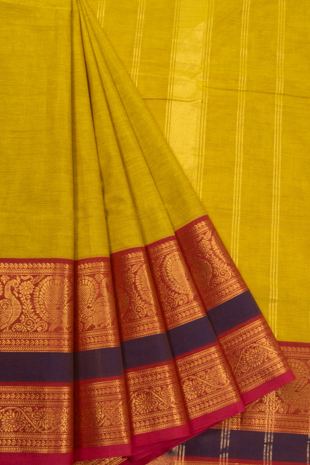 Yellow Handloom Kanchi Cotton Saree