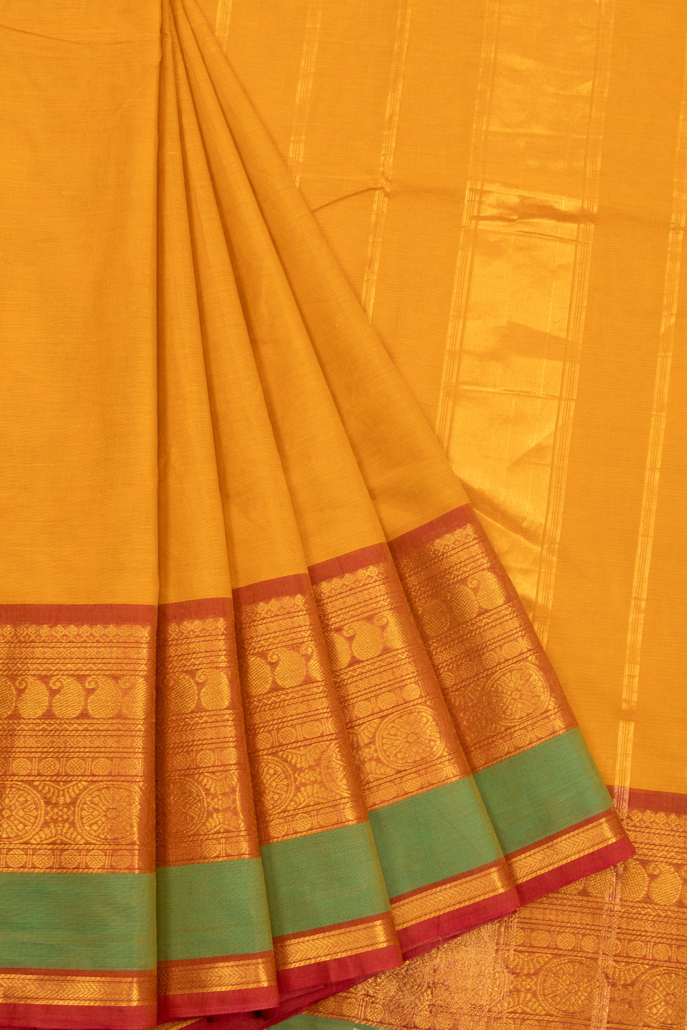 Yellow Handloom Kanchi Cotton Saree