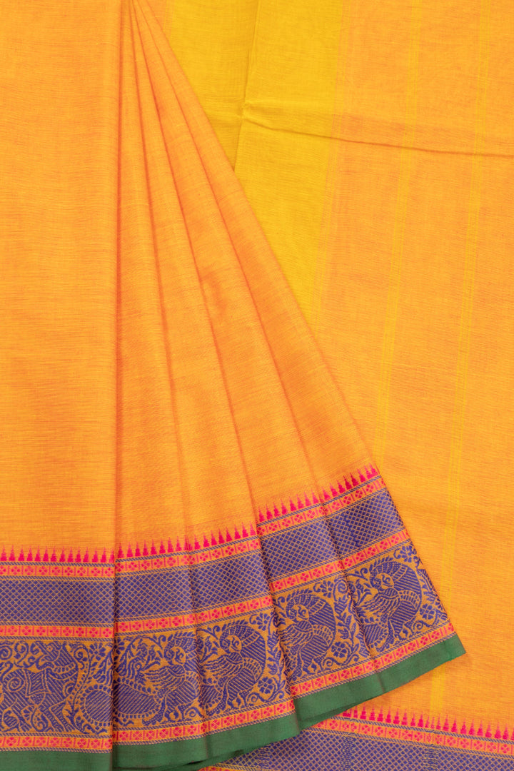 Yellow Handloom Kanchi Cotton Saree