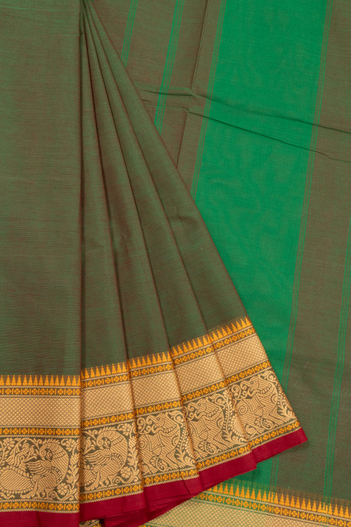 Green Handloom Kanchi Cotton Saree