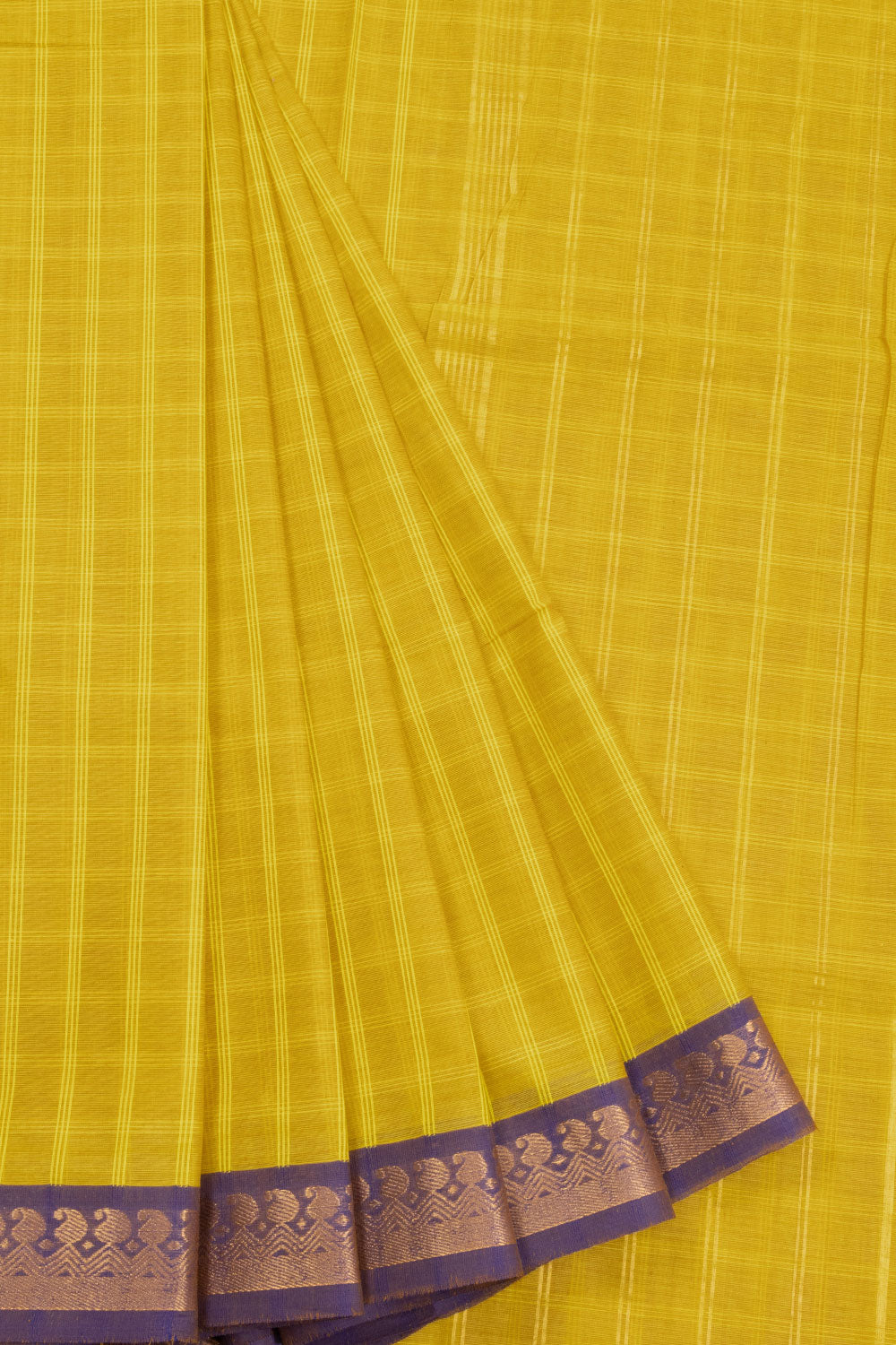 Yellow Handloom Kanchi Cotton Saree