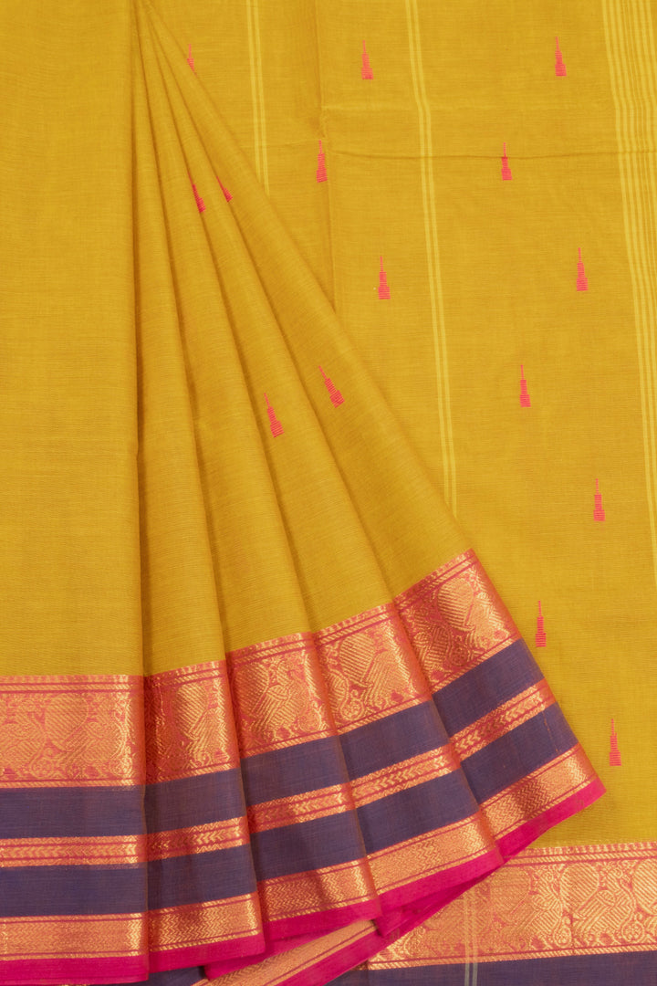 Yellow Handloom Kanchi Cotton Saree