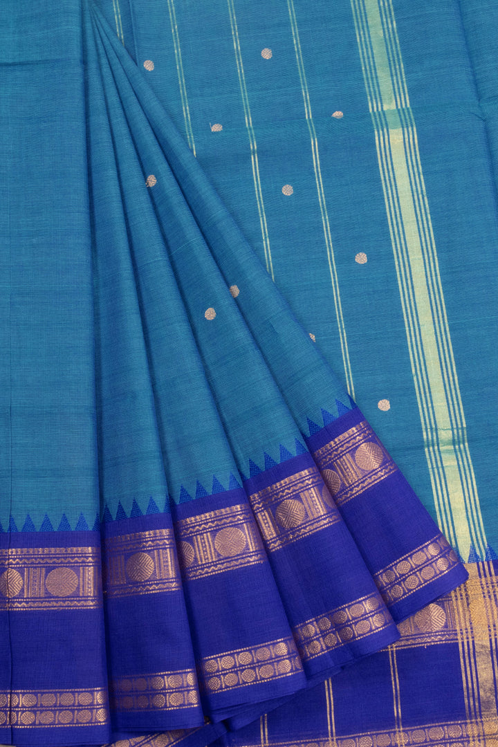 Blue Handloom Kanchi Cotton Saree