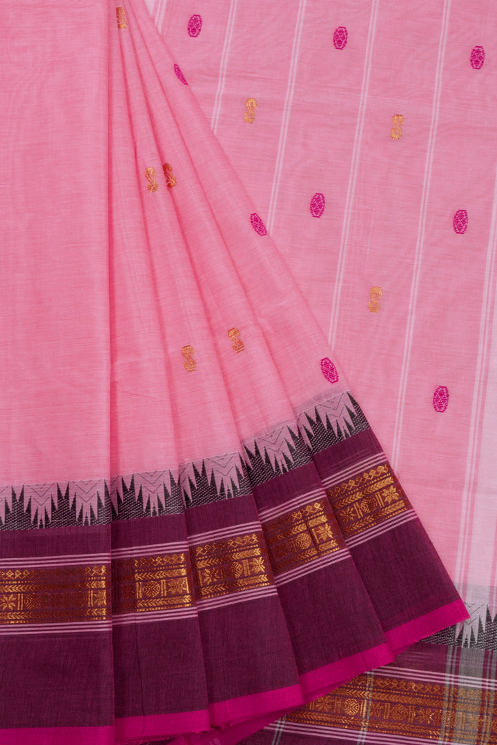 Pink Handloom Kanchi Cotton Saree