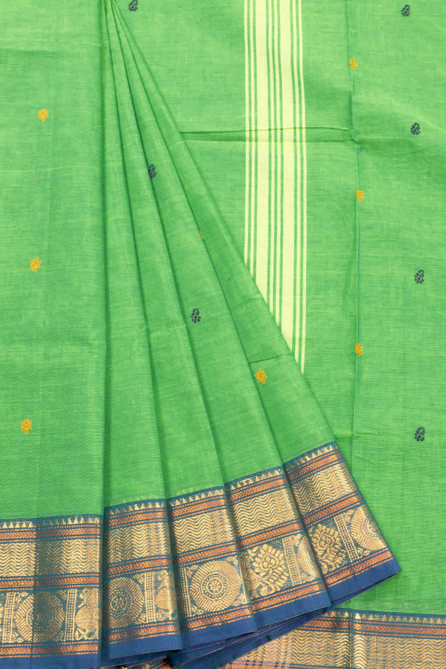 Green Handloom Kanchi Cotton Saree 