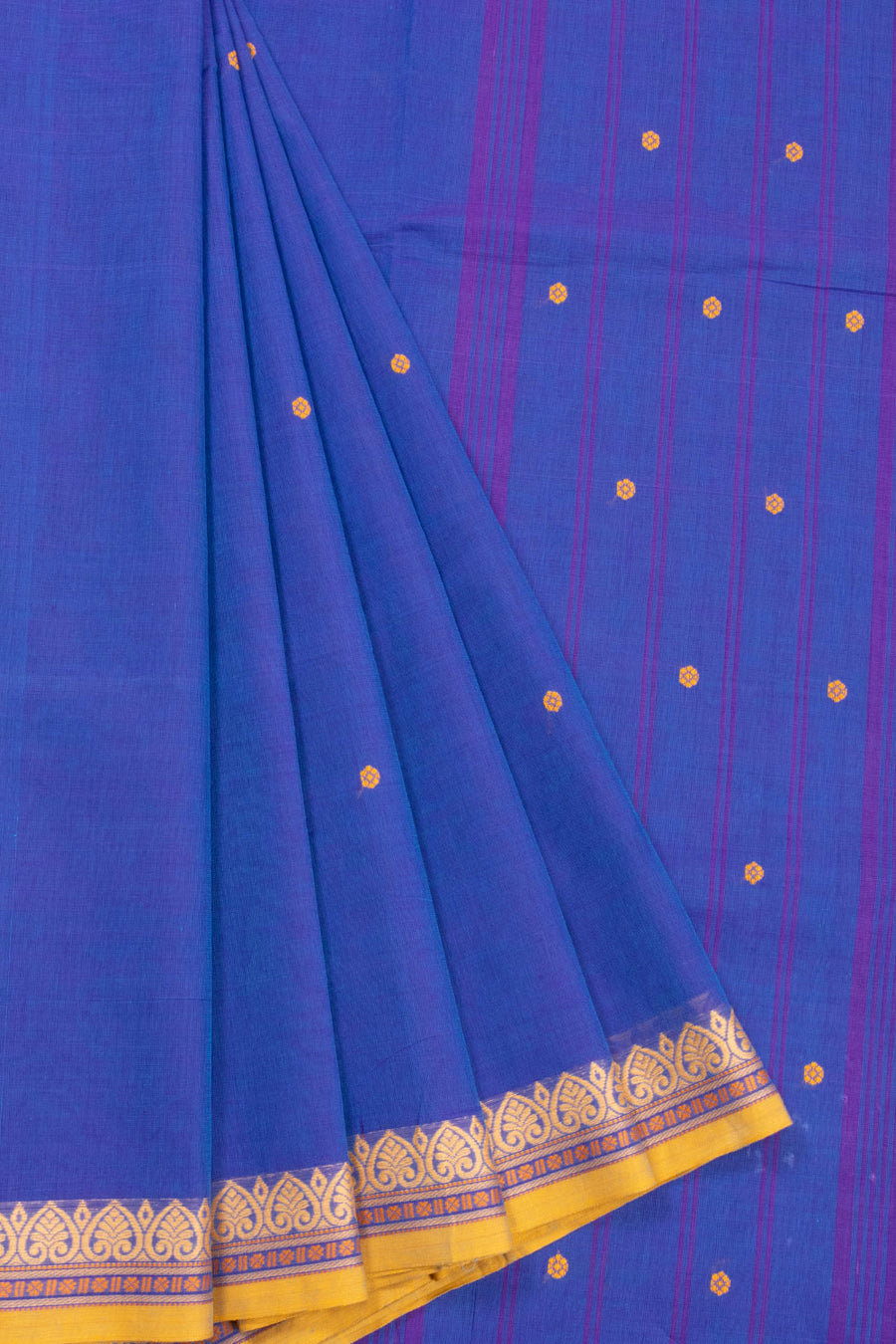 Blue Handloom Kanchi Cotton Saree