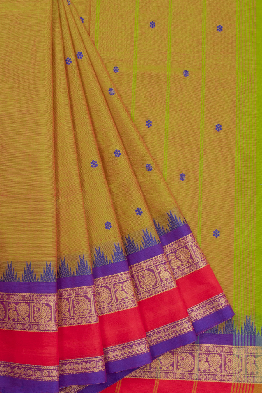 Green Handloom Kanchi Cotton Saree