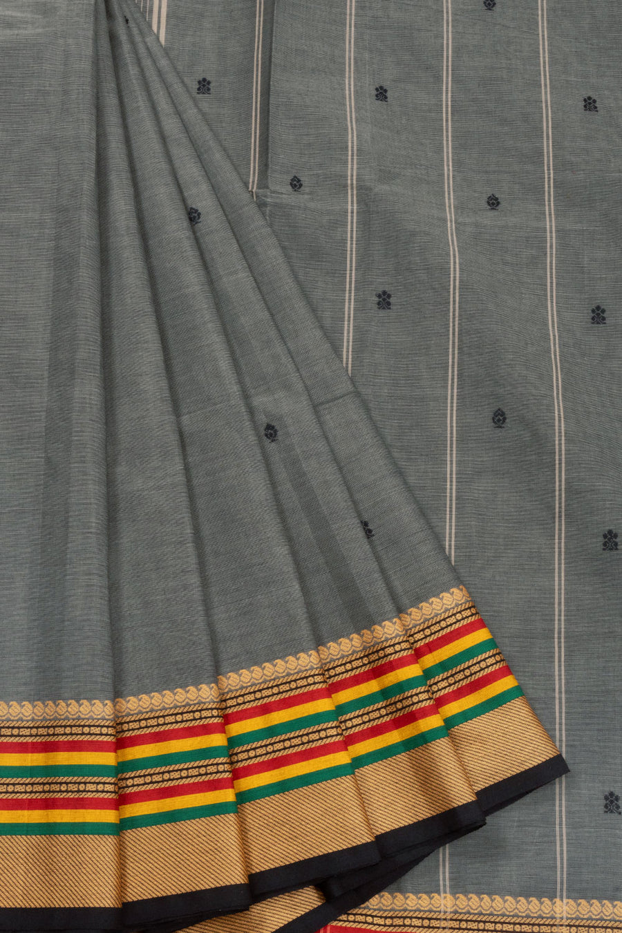 Grey Handloom Kanchi Cotton Saree