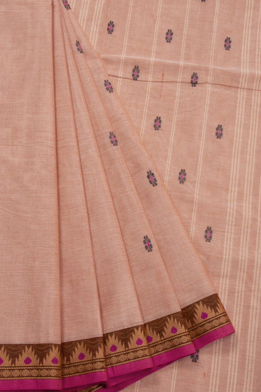 Beige Handloom Kanchi Cotton Saree