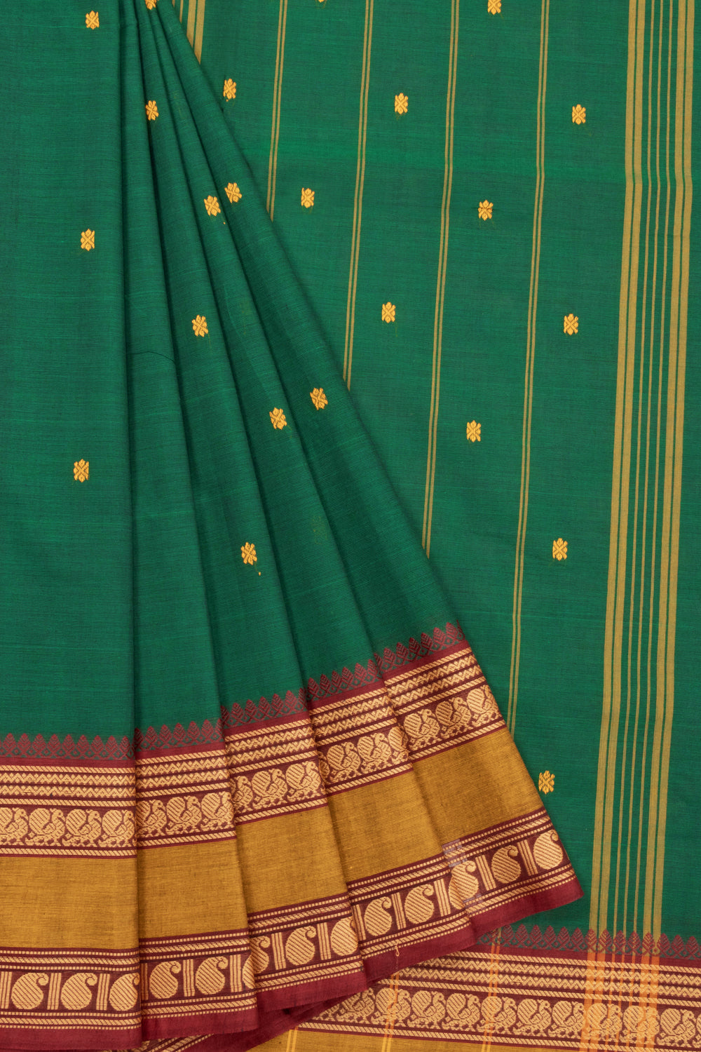 Green Handloom Kanchi Cotton Saree