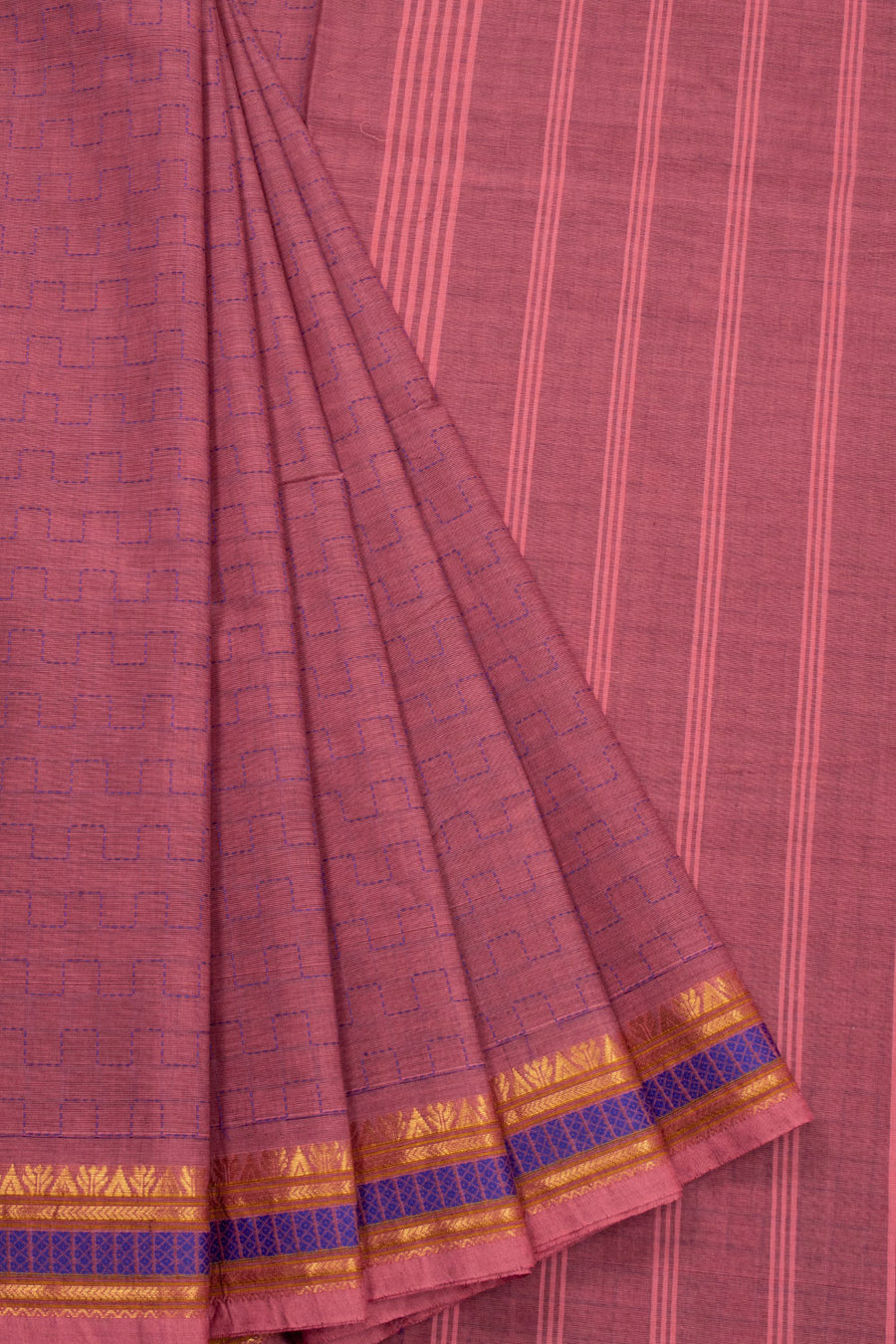 Mauve Handloom Kanchi Cotton Saree