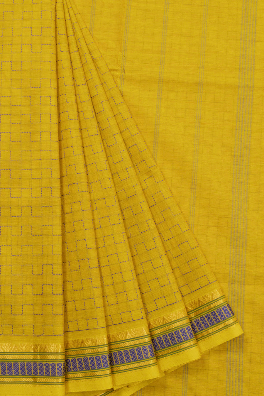 Yellow Handloom Kanchi Cotton Saree