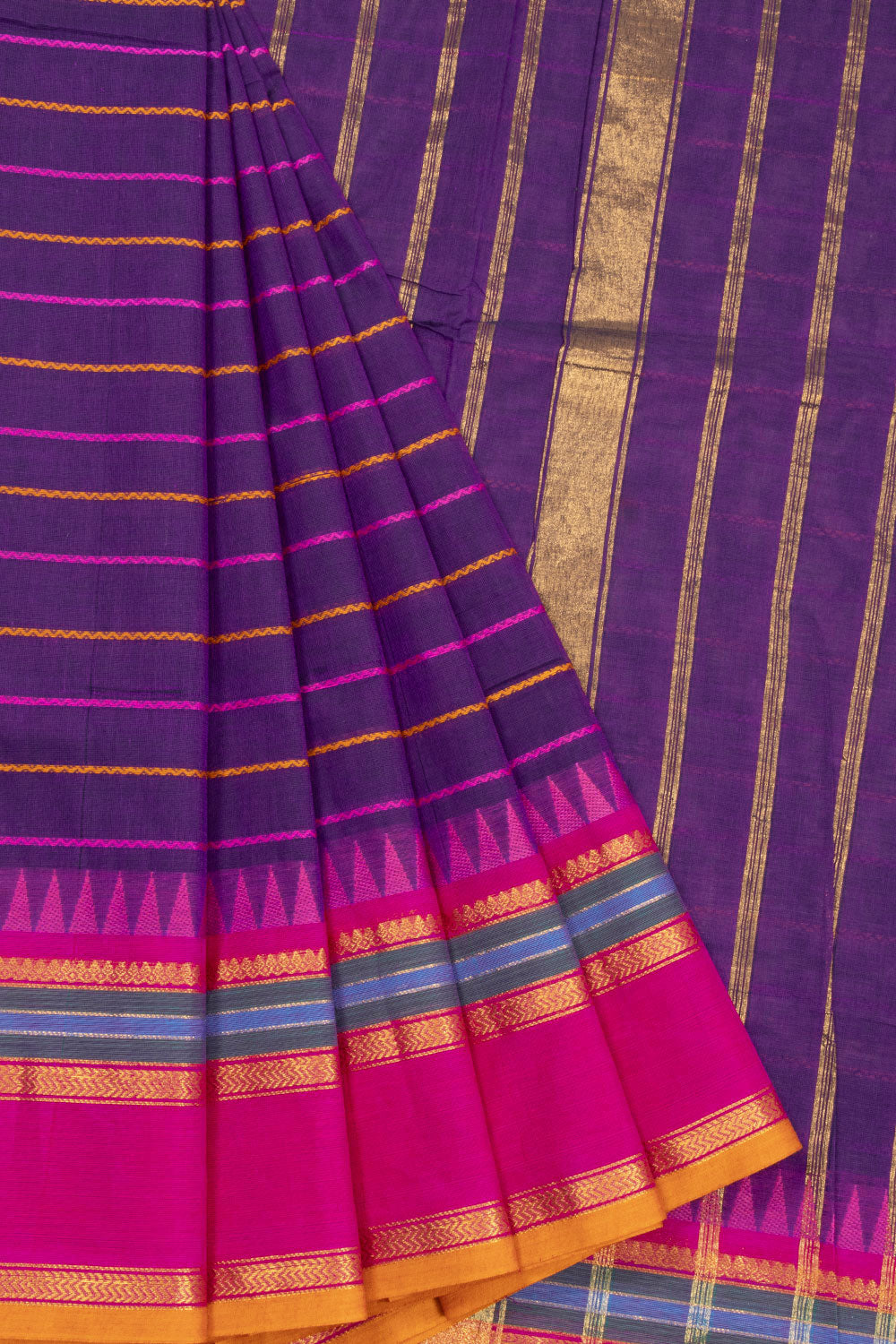 Purple Handloom Kanchi Cotton Saree