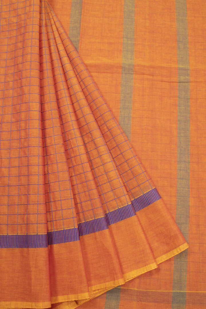 Orange Handloom Kanchi Cotton Saree