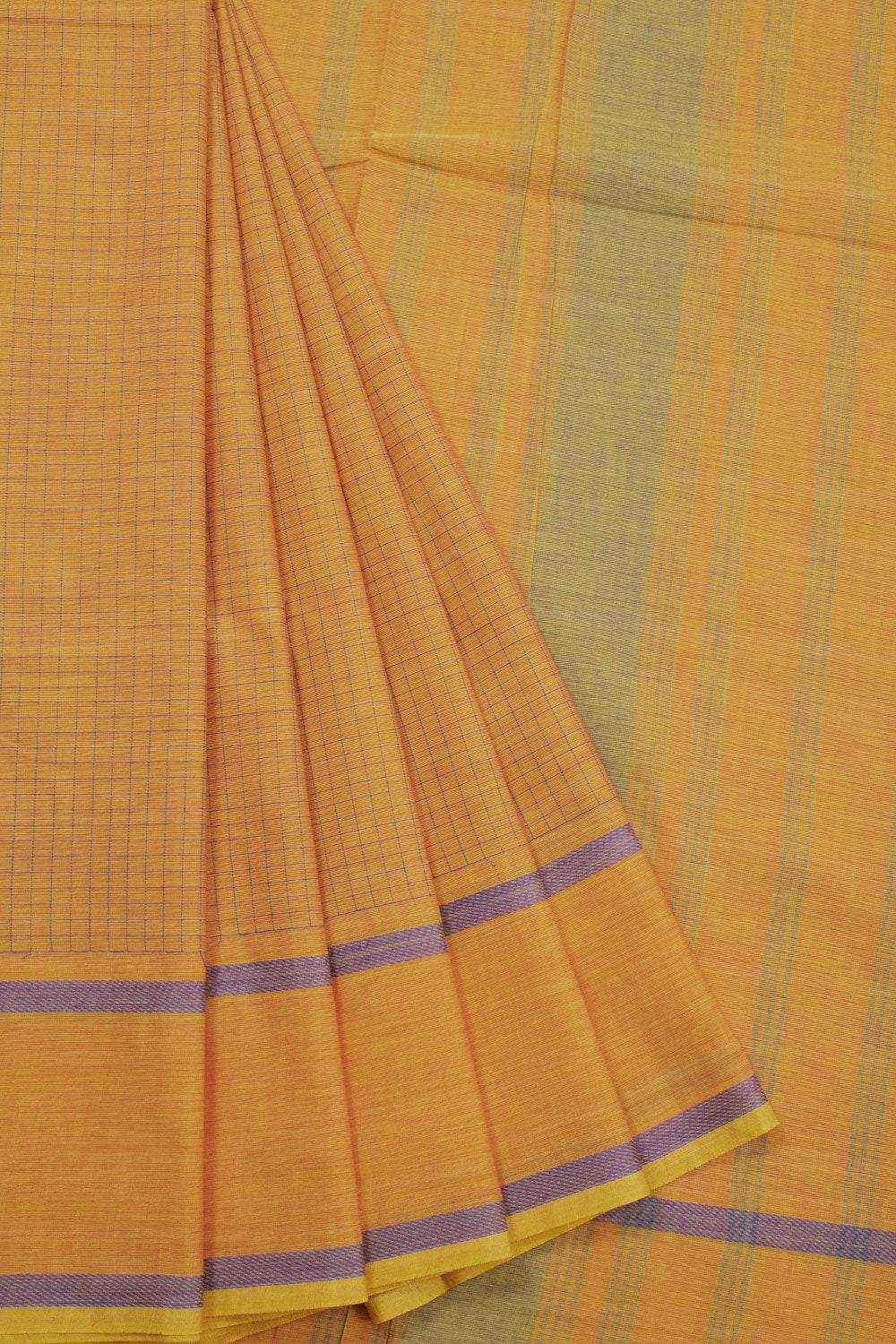 Orange Handloom Kanchi Cotton Saree