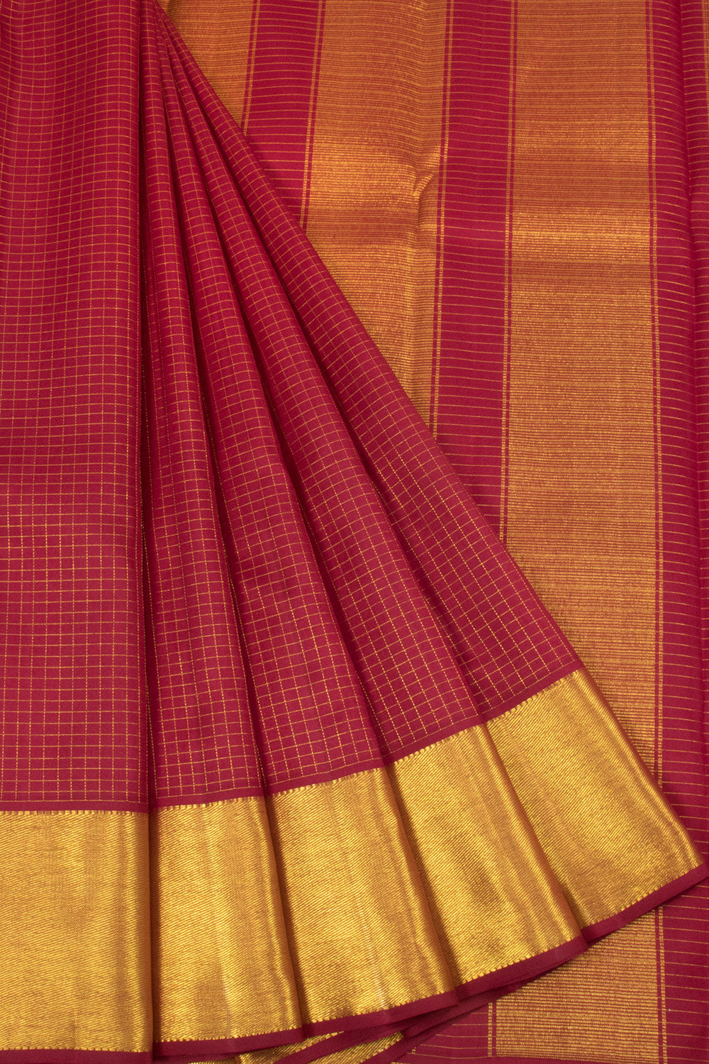 Maroon Pure Zari  Kanjivaram Silk Saree 10063316