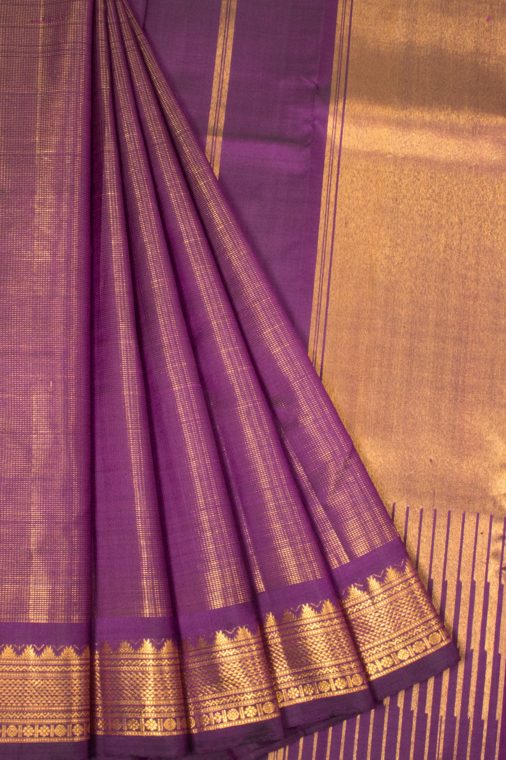 Purple Handloom Kanjivaram Silk Saree - Avishya