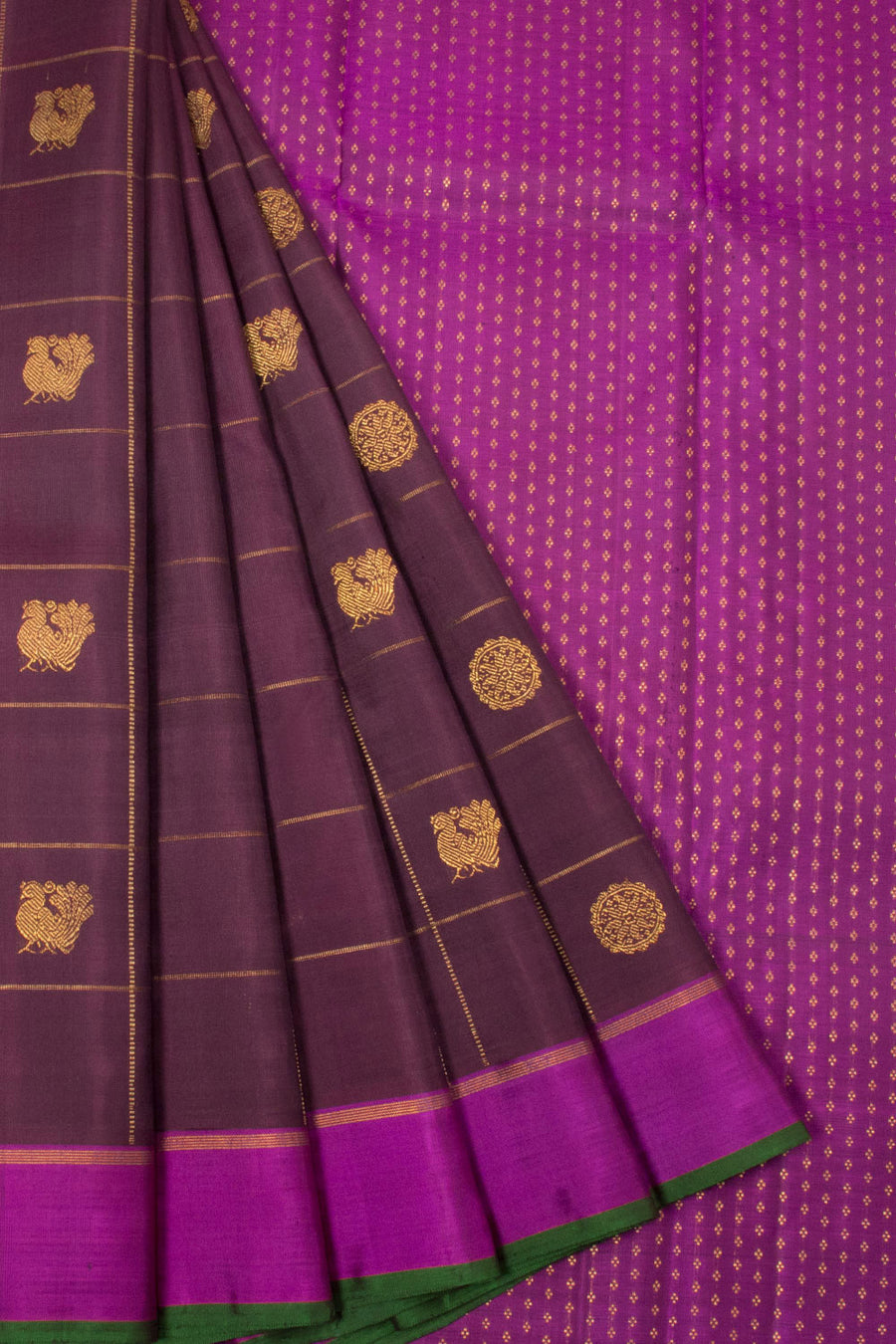 Violet Bridal Handloom Kanjivaram Silk Saree  - Avishya